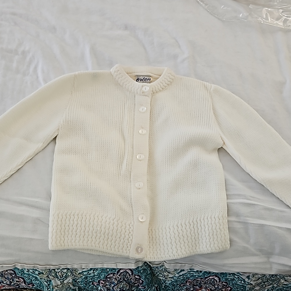 Acrylic button down knit sweater